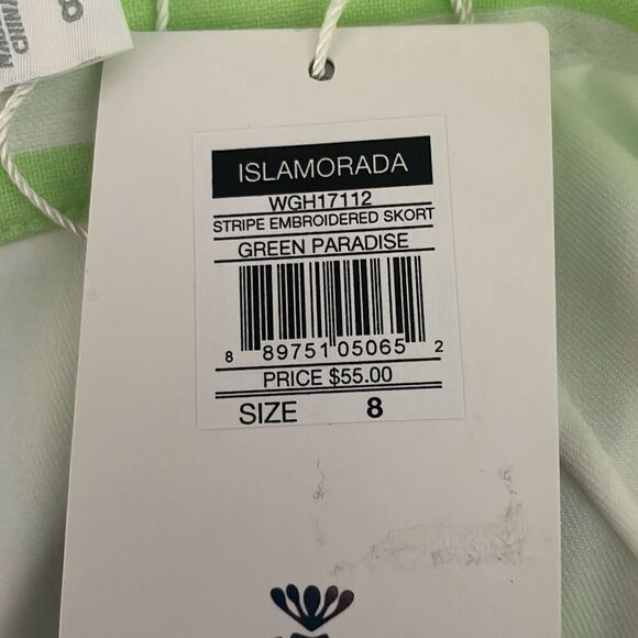 Lady Hagen Striped Embroidered Skort in Green Paradise 8 - Picture 6 of 11